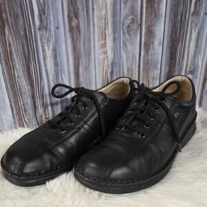 Finn Comfort Black Leather Oxfords Size 8w